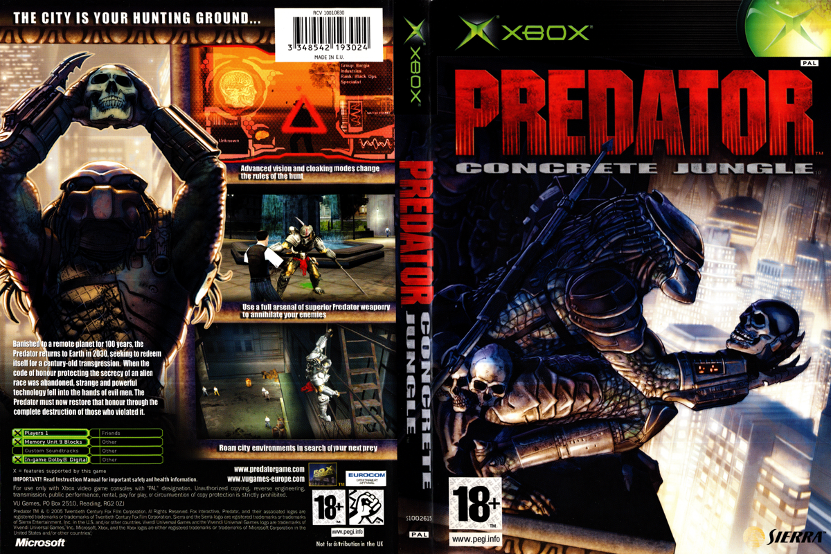 Predator: Concrete Jungle box art for Xbox